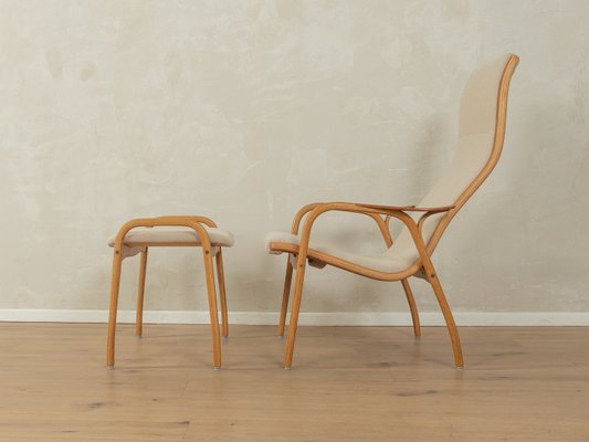 Lamino Chair with Ottoman by Yngve Ekström, 1950s, Set of for