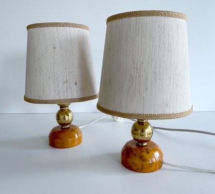 Pamono Mid Century Bedside Table Lamps Brass Lamp Shade Mid