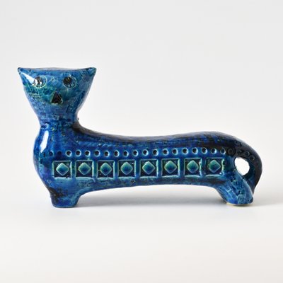 Rimini Blu Cat Figurine by Aldo Londi for Bitossi, 1960s for sale