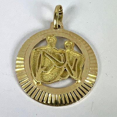 その他 Gold Medal Women's and Men's Designs Vintage 14k Yellow Gold Abstract Art Couple Pendant Medal, 1970s