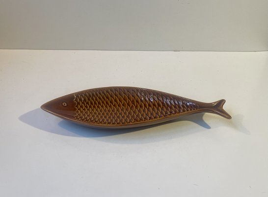 Swedish Ceramic Fish Shaped Tray by Stig Lindberg for Gustavsberg