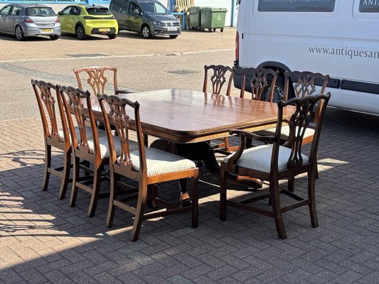 Antique Mahogany Dining Table and Chairs, Set of for sale at Pamono