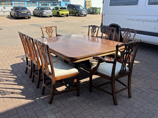 Antique Mahogany Dining Table and Chairs, Set of for sale at Pamono