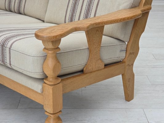 Danish Vintage 3-Seater Sofa　ヴィンテージソファ Vintage Danish Three-Seater Sofa in Beige Furniture Wool and Oak