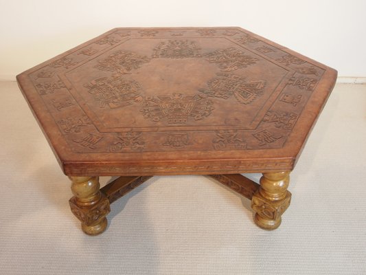 Peruvian Leather Coffee Table 1950s For Sale At Pamono