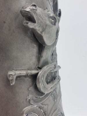 Art Nouveau Kayserzinn 4059 Plastic Horse Head Pitcher Cup for