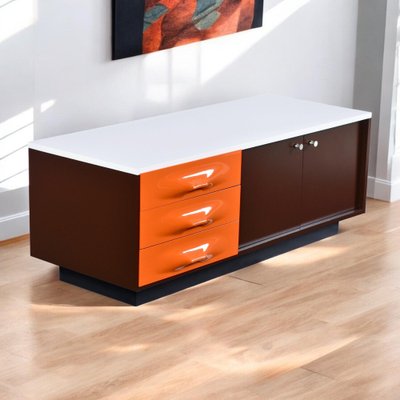 Brown Orange and White Df-2000 TV Stand Credenza from Raymond