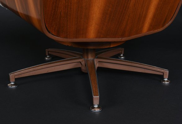 Set of White Tufted Tilt and Swivel Chair with Ottoman in