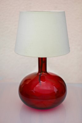 Scandinavian Pop Art Red Glass Table Lamp by Anne Nilsson for Ikea