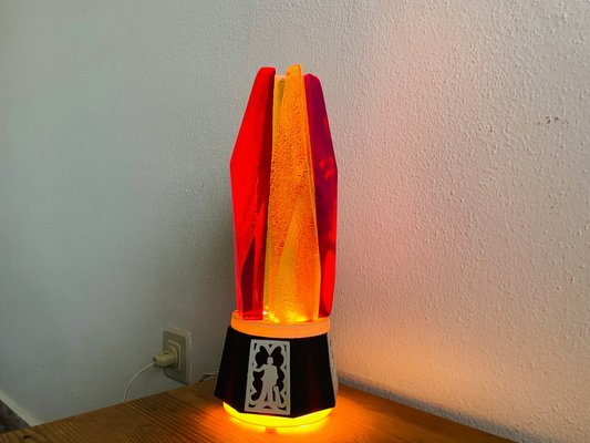 Soviet Social Realism Design Flame Accent Table Lamp, 1980s for