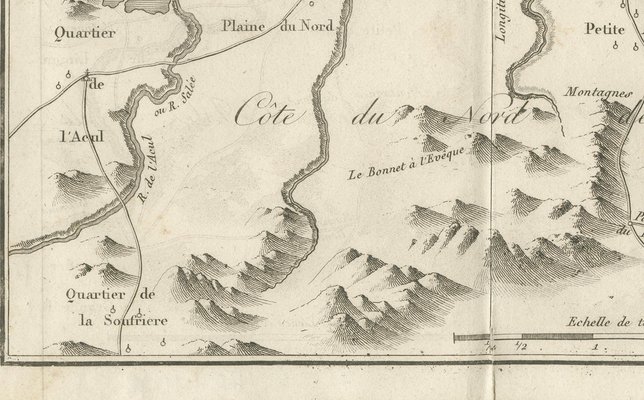 Antique Map of the Environs of Cap-Français, Saint-Domingue, c
