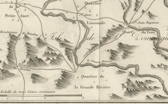 Antique Map of the Environs of Cap-Français, Saint-Domingue, c