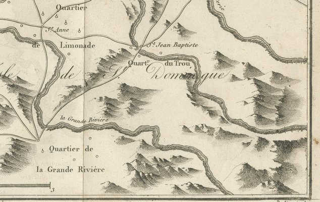 Antique Map of the Environs of Cap-Français, Saint-Domingue, c