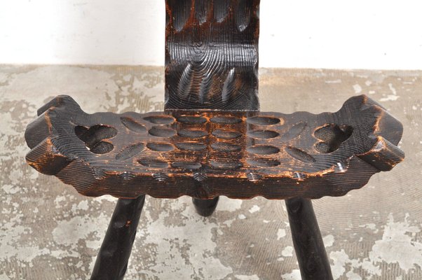 Spanish Brutalist Wooden Chair, 1960s for sale at Pamono