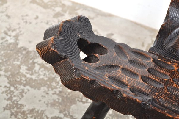 Spanish Brutalist Wooden Chair, 1960s for sale at Pamono