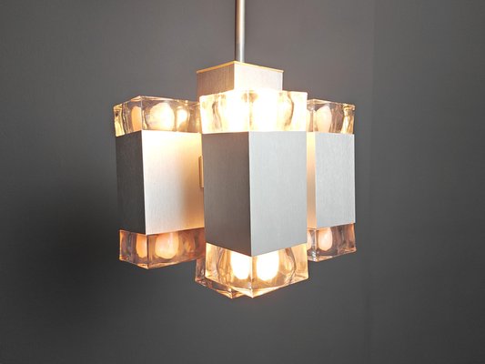 Vintage Italian Cubic Chandelier attributed to Gaetano Sciolari