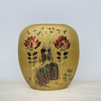 アンティーク 花瓶 金装飾 1970S Bjorn Wiinblad 魔笛 Gold Decor Vase by Bjørn Wiinblad for Rosenthal, 1970s for
