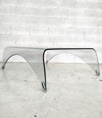 Genio Curved Glass Coffee Table by Massimo Iosa Ghini for Fiam