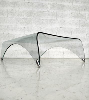 【定価35万円】FIAM Italia Genio Coffee Table Genio Curved Glass Coffee Table by Massimo Iosa Ghini for Fiam