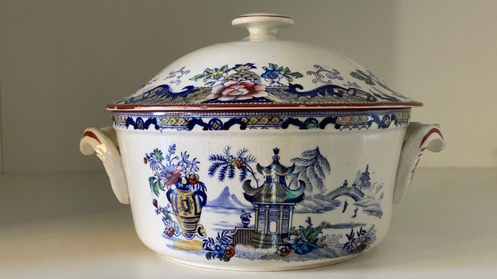 Französische Suppenschüssel mit Deckel, 1860er bei Pamono kaufen