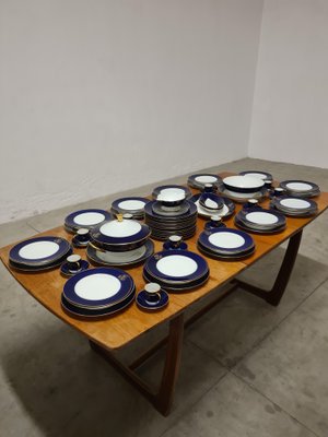 Cobalt Blue Dinnerware Set from Limoges, 1960s, Set of 68 for sale