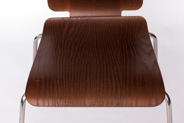 Sedia da pranzo Gilbert vintage impilabile con sedile in