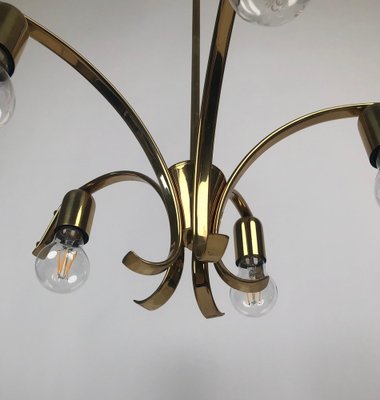 Vintage Austrian Brass Chandelier, 1960s for sale at Pamono