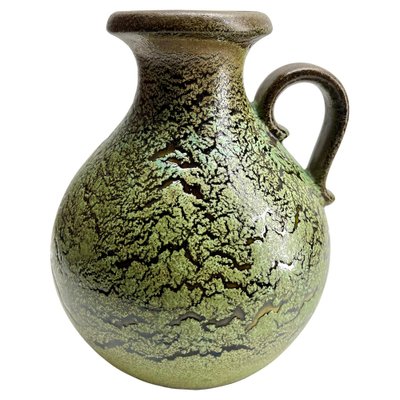 Fat Lava Vase with Green-Brown Drip-Glaze from Scheurich