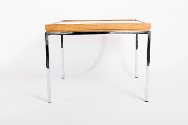 Vintage Wood And Chrome Coffee Table 1970s For At Pamono Vintage Wood And Chrome Coffee Table 1970s 2