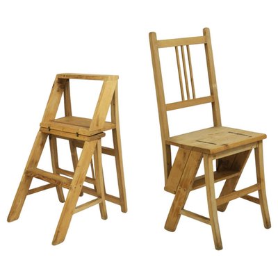 Arts & Crafts Metamorphic Library Steps Folding Ladder Chair