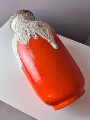 Orange White Model 1439/40 Fat Lava Vase from Uebelacker Keramik