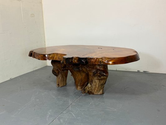 Mid-Century Brutalist Wabi Sabi Organic Natural Burl Wood Coffee