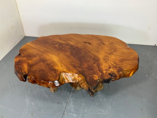 Mid-Century Brutalist Wabi Sabi Organic Natural Burl Wood Coffee