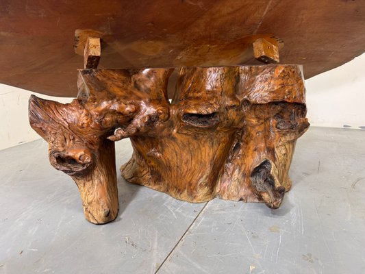 Mid-Century Brutalist Wabi Sabi Organic Natural Burl Wood Coffee