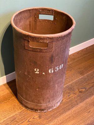 Vintage Industrial Italian Bins in Vulcanized Fiber with Markings