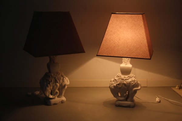 Ceramic Elephant Table Lamp 1950s For, Ceramic Elephant Table Lamp