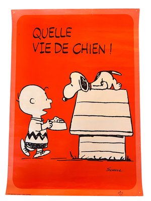 Vintage French Snoopy It's a Dog's Life Poster after Charles
