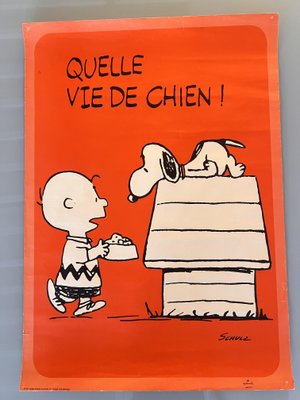Vintage French Snoopy It's a Dog's Life Poster after Charles