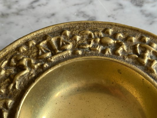 Vintage Mid-Century Danish Brass Zodiac Bowl from Nordisk Malm