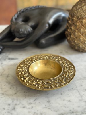 Vintage Mid-Century Danish Brass Zodiac Bowl from Nordisk Malm