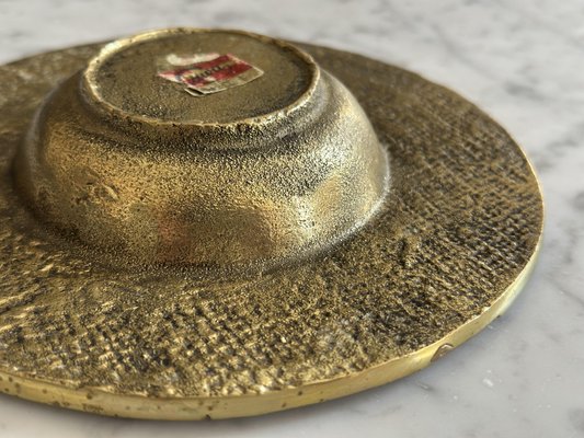 Vintage Mid-Century Danish Brass Zodiac Bowl from Nordisk Malm