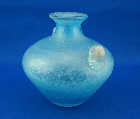 置物 Murano , antique 20th Century Roman Amphora Vase in Blue Murano Glass by Seguso