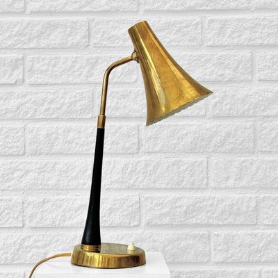 Mid-Century Modern Swedish E1163 Table Lamp in Brass, 1940s for