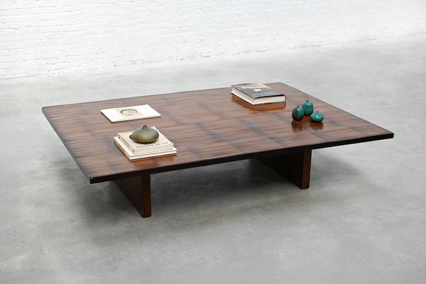 Wengé and Bamboo Coffee Table by Axel Vervoordt, Belgium, 1980s