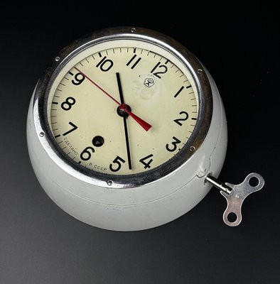 Vintage Antimagnetic Submarine Navy Type 5-2 CHM Wall Clock, USSR