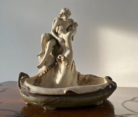Art Nouveau The Lovers Porcelain Sculpture Group fromRoyal Dux