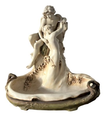 Sculpture of Lovers by Hampel for Royal Dux Bohemia for sale at Pamono