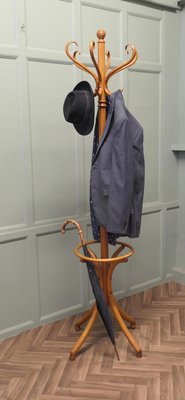 Perchero de madera curvada para abrigos y sombreros, 1960 en venta
