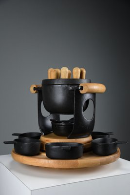 Ancien Service à Fondue Bourguignonne Japy, Motif Cachemire, Vintage, Fabrication Française