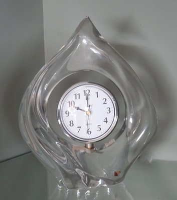 Crystal Teardrop Clock by Jean Daum for Daum, 1960s for sale at Pamono